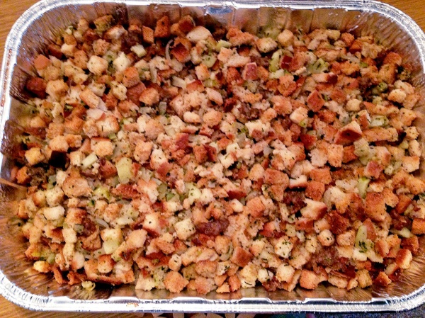 Home Is A Kitchen - Homemade Sausage and Apple Stuffing from Scratch